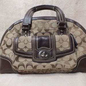 Coach Hampton's Signature Zip Satchel Handbag